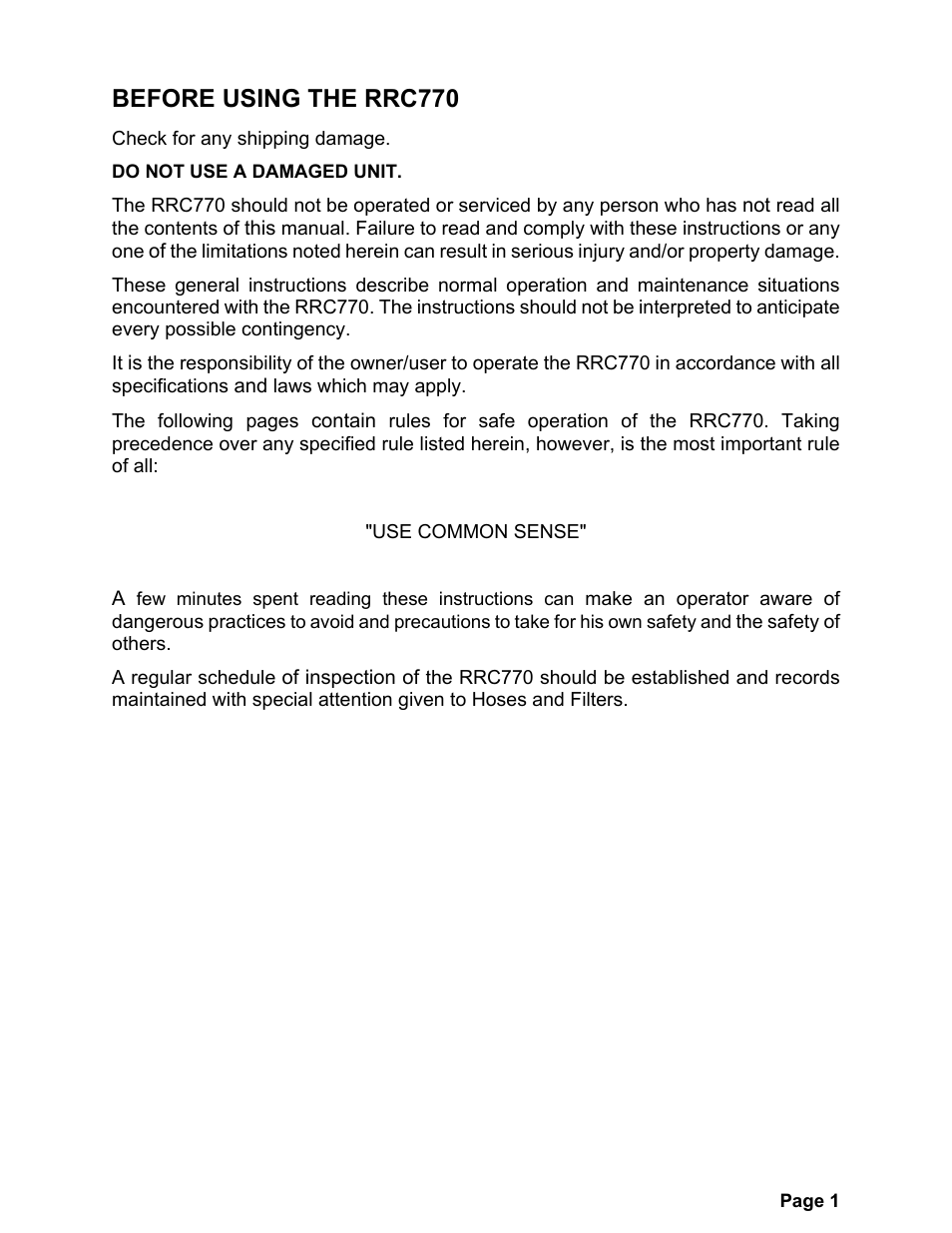 Before using the rrc770 | MAHLE RTI RRC770A User Manual | Page 4 / 21