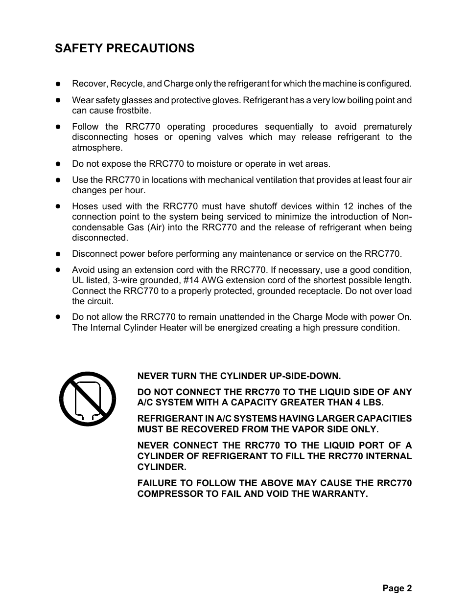 Safety precautions | MAHLE RTI RRC770A User Manual | Page 5 / 21