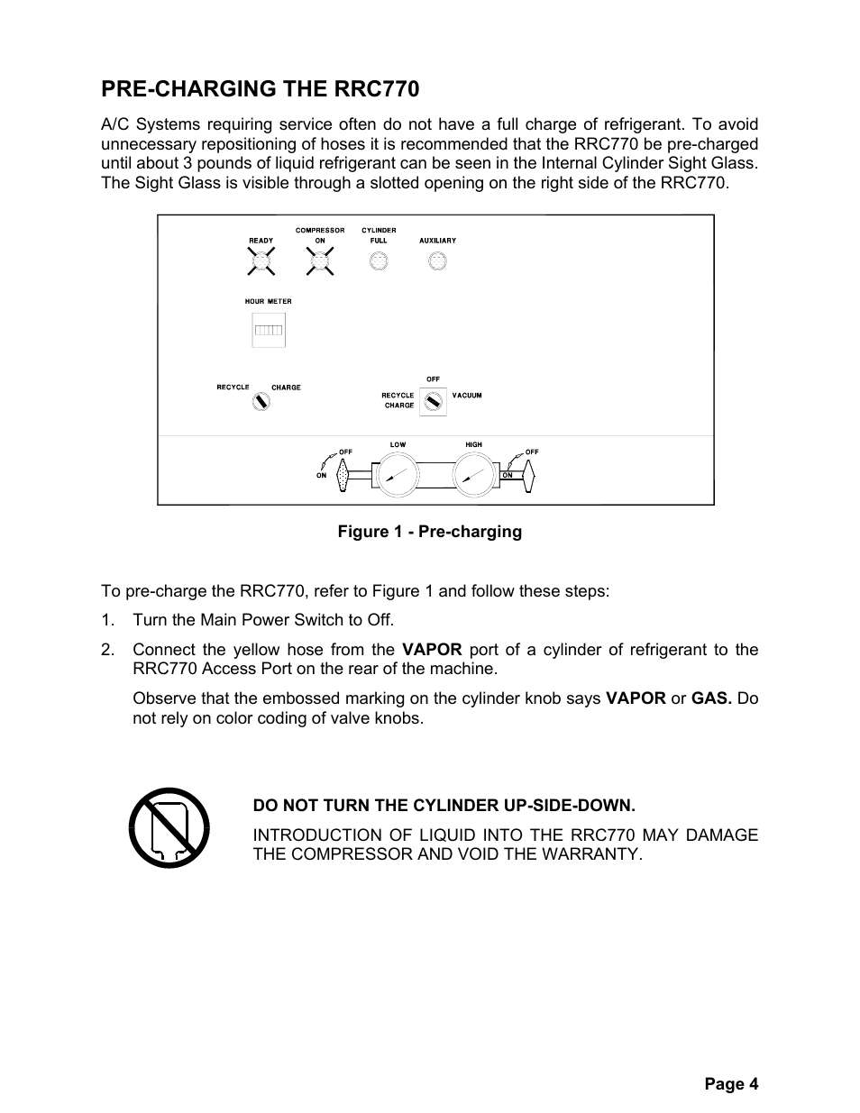 Pre-charging the rrc770 | MAHLE RTI RRC770A User Manual | Page 7 / 21
