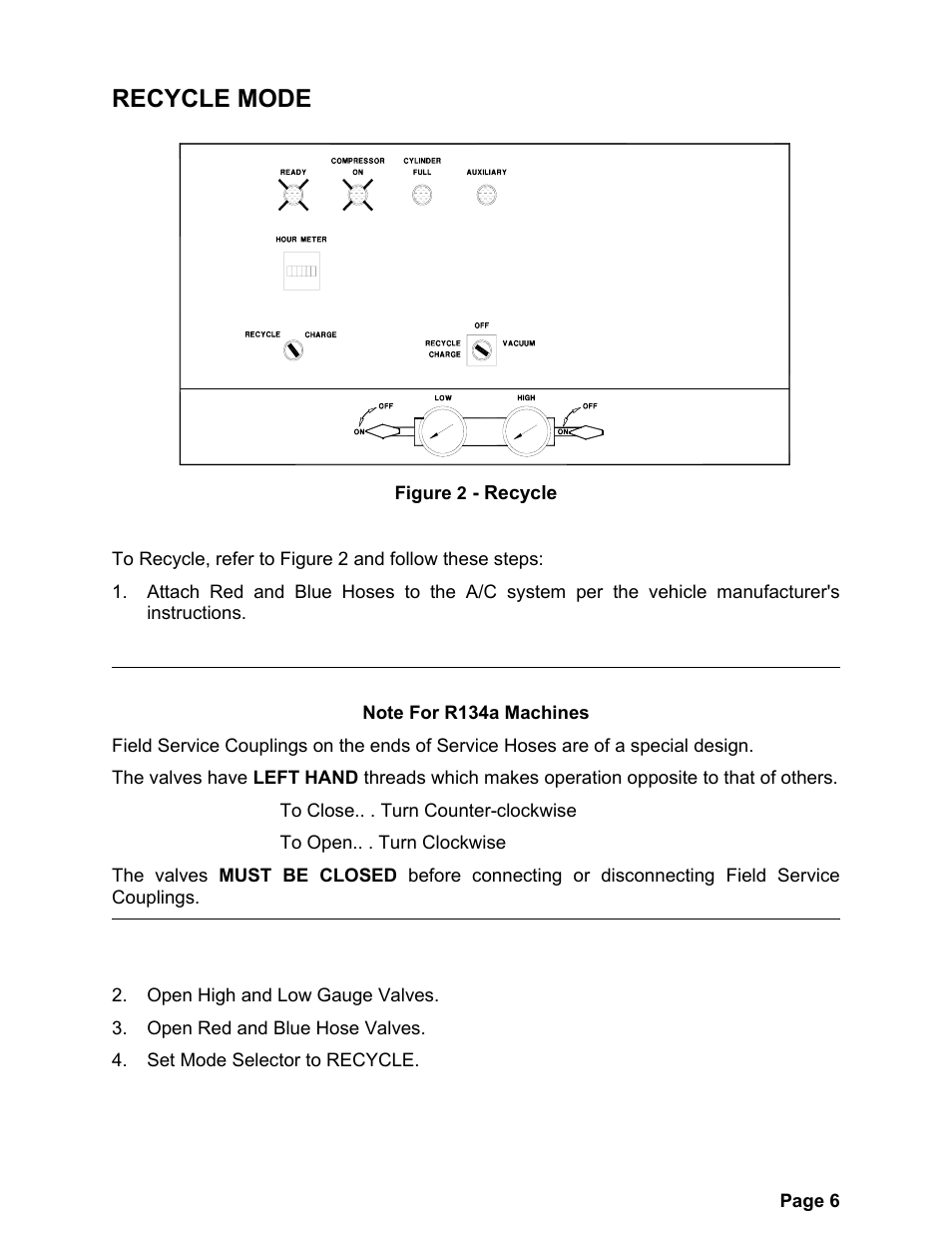 Recycle mode | MAHLE RTI RRC770A User Manual | Page 9 / 21