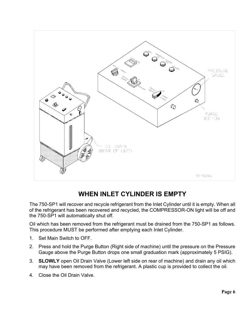 When inlet cylinder is empty | MAHLE RTI RRC750-SP1 User Manual | Page 7 / 12