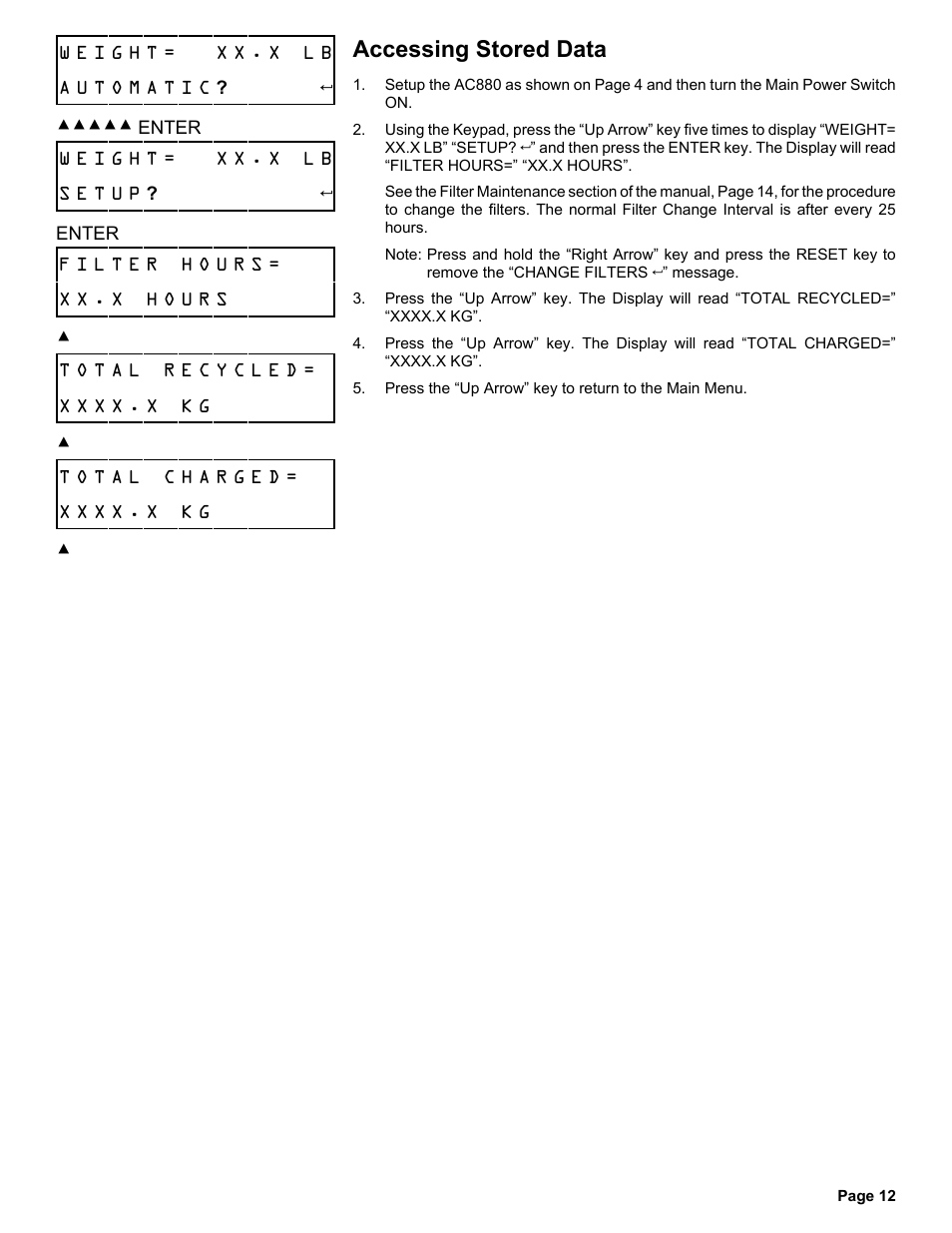 Accessing stored data | MAHLE RTI Matco AC880 User Manual | Page 13 / 18