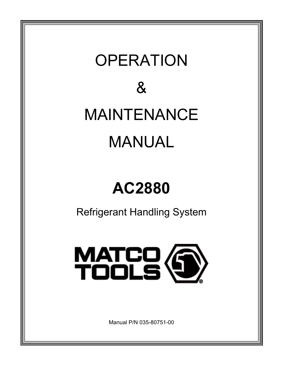 MAHLE RTI Matco AC2880 User Manual | 21 pages