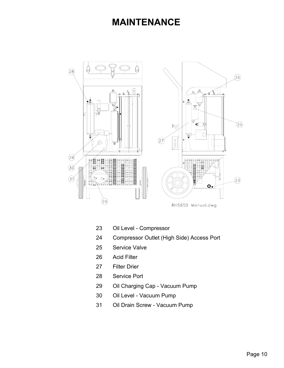 Maintenance | MAHLE RTI RHS650 User Manual | Page 11 / 13