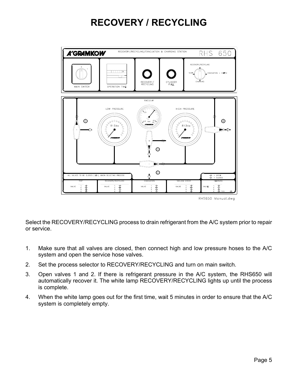 Recovery / recycling | MAHLE RTI RHS650 User Manual | Page 6 / 13