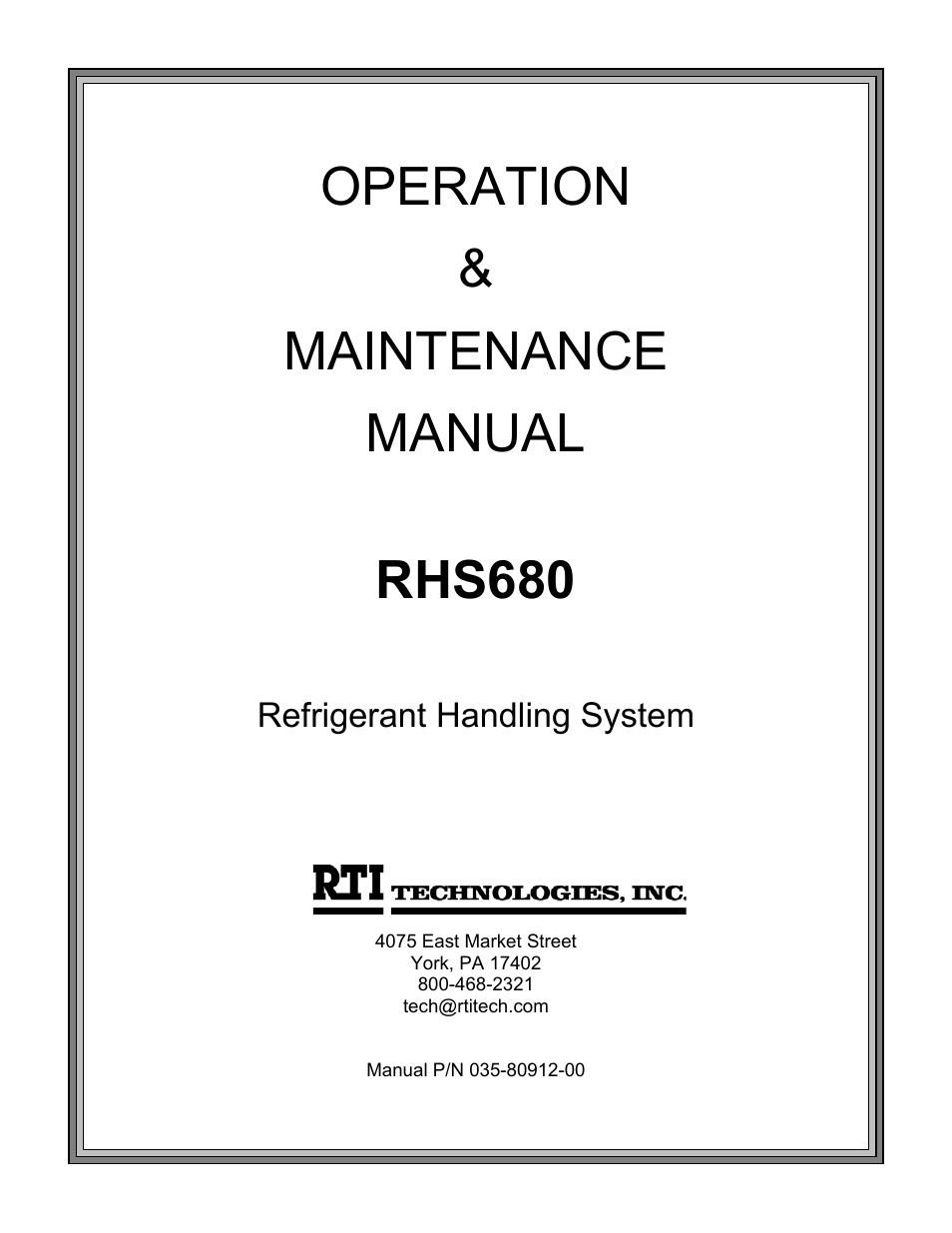 MAHLE RTI RHS680 User Manual | 13 pages