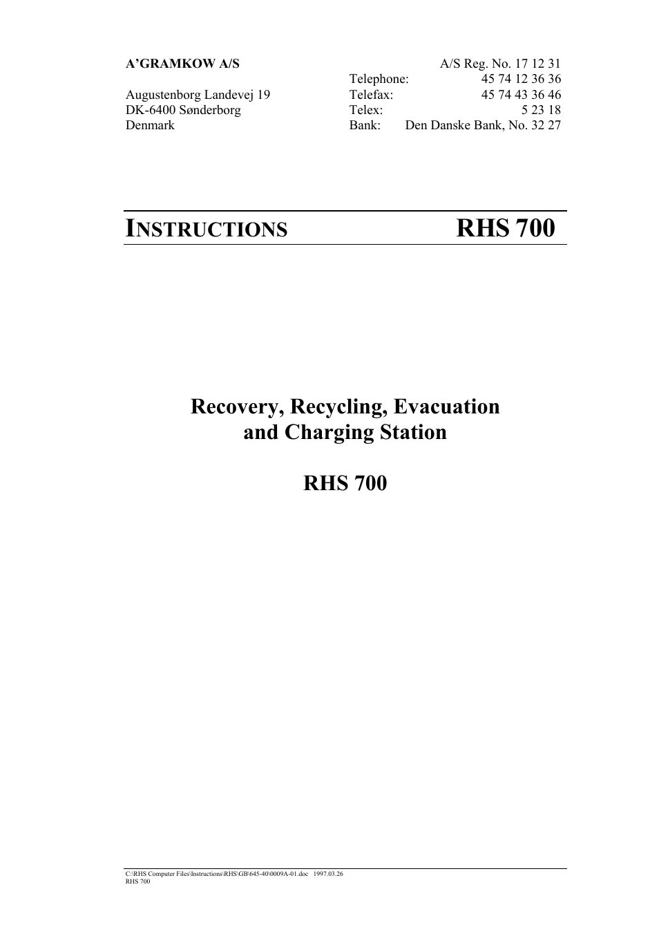 MAHLE RTI RHS700 User Manual | 34 pages