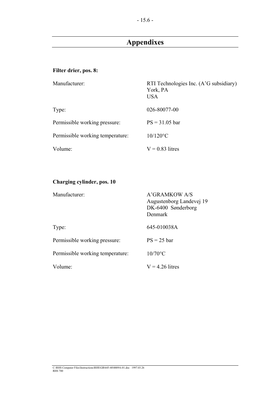 Appendixes | MAHLE RTI RHS700 User Manual | Page 34 / 34