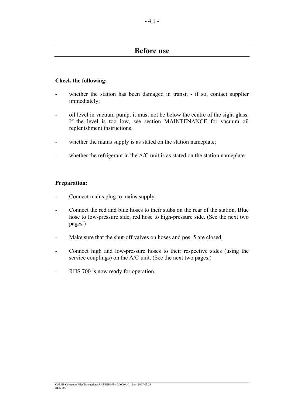 Before use | MAHLE RTI RHS700 User Manual | Page 8 / 34