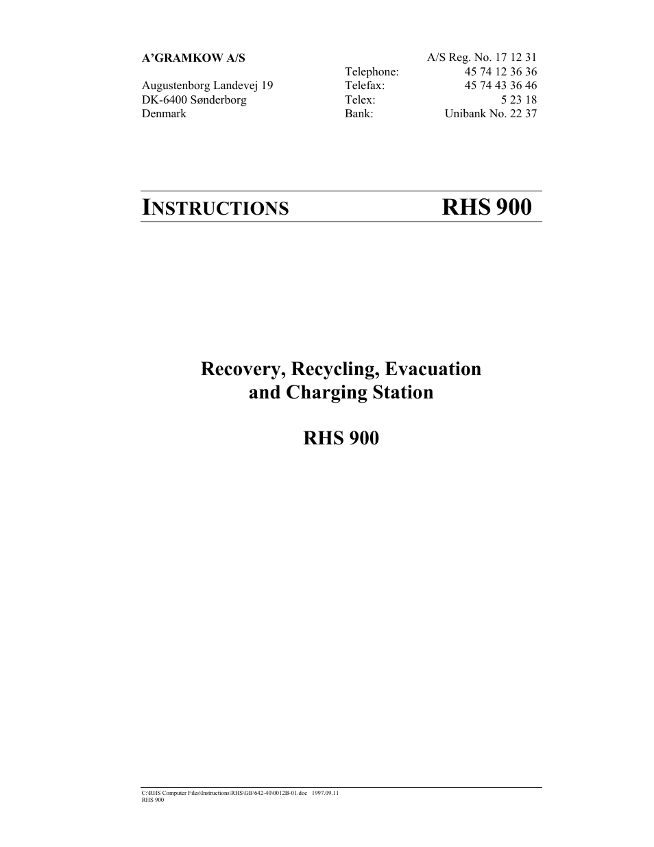 MAHLE RTI RHS900 User Manual | 50 pages