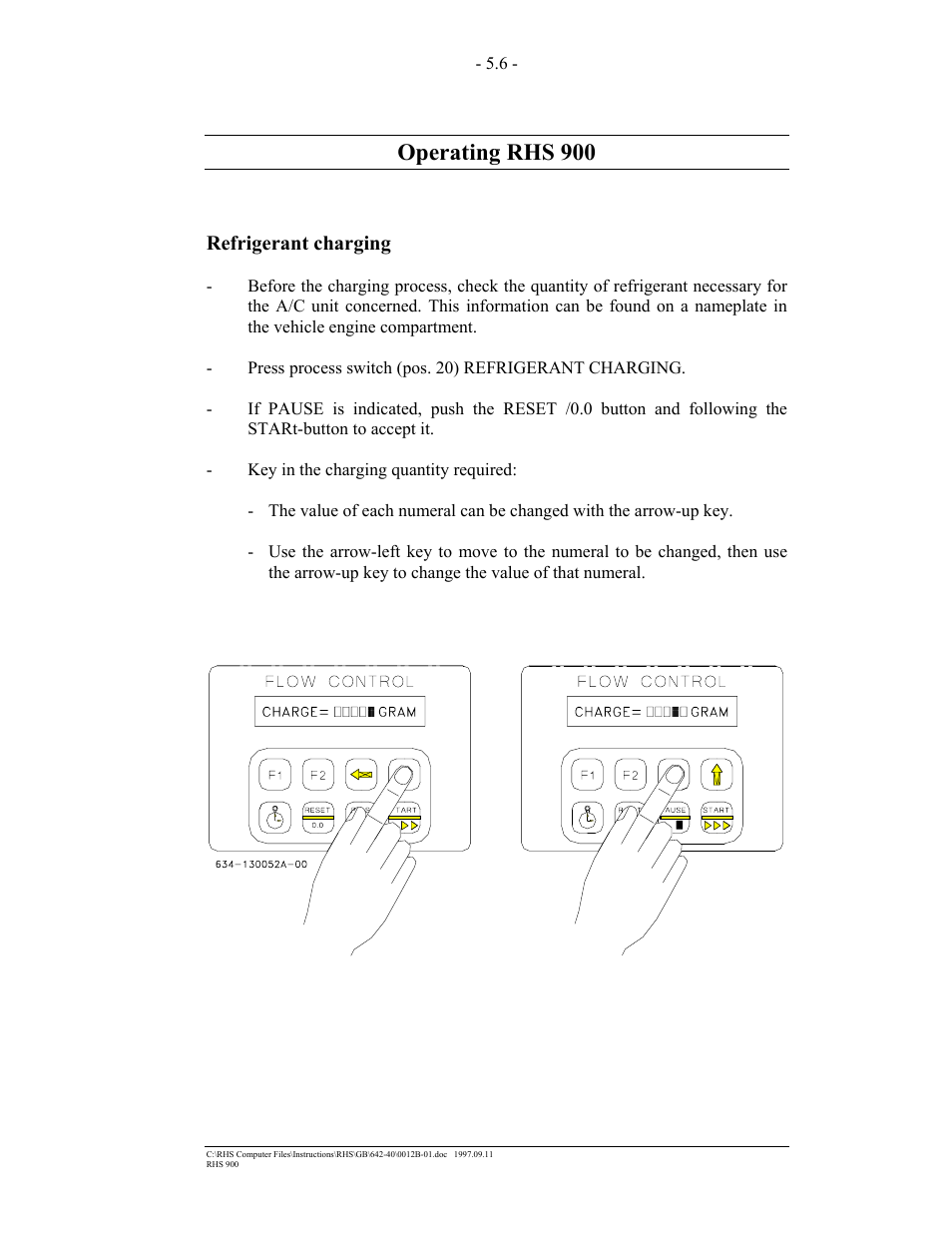 Operating rhs 900 | MAHLE RTI RHS900 User Manual | Page 20 / 50