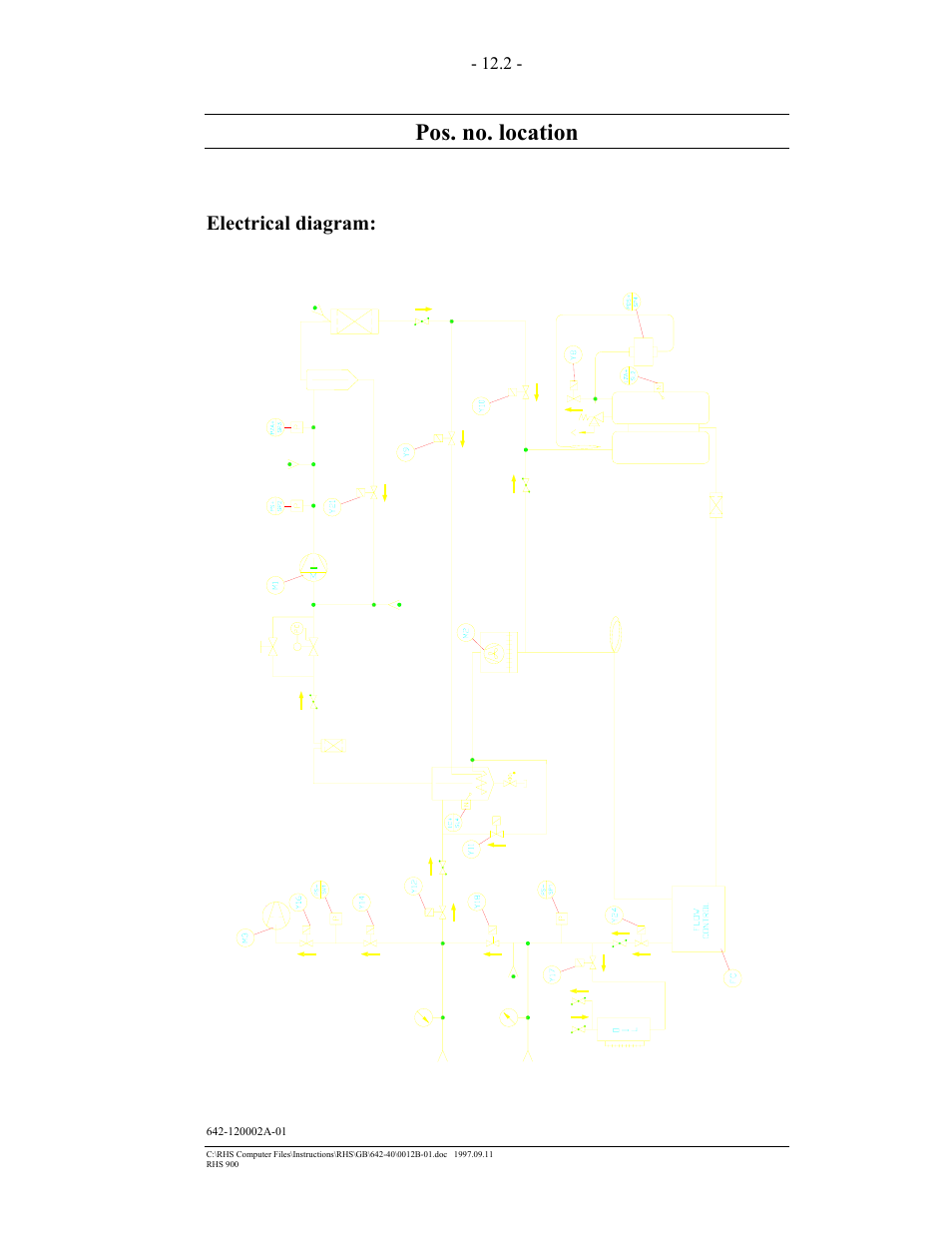 Pos. no. location, Electrical diagram | MAHLE RTI RHS900 User Manual | Page 43 / 50