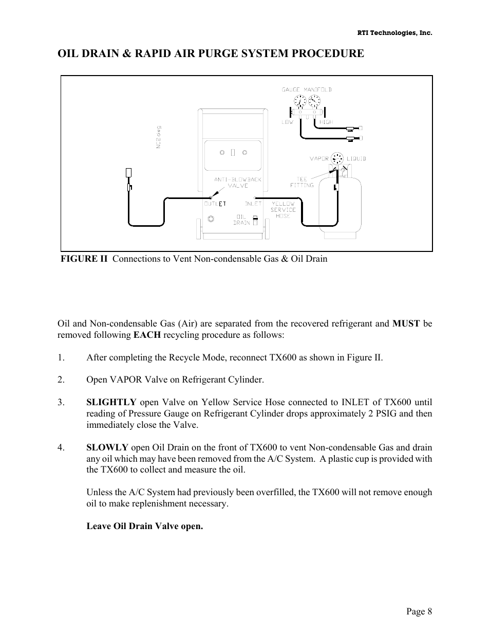 Oil drain & rapid air purge system procedure | MAHLE RTI TX600 User Manual | Page 9 / 18