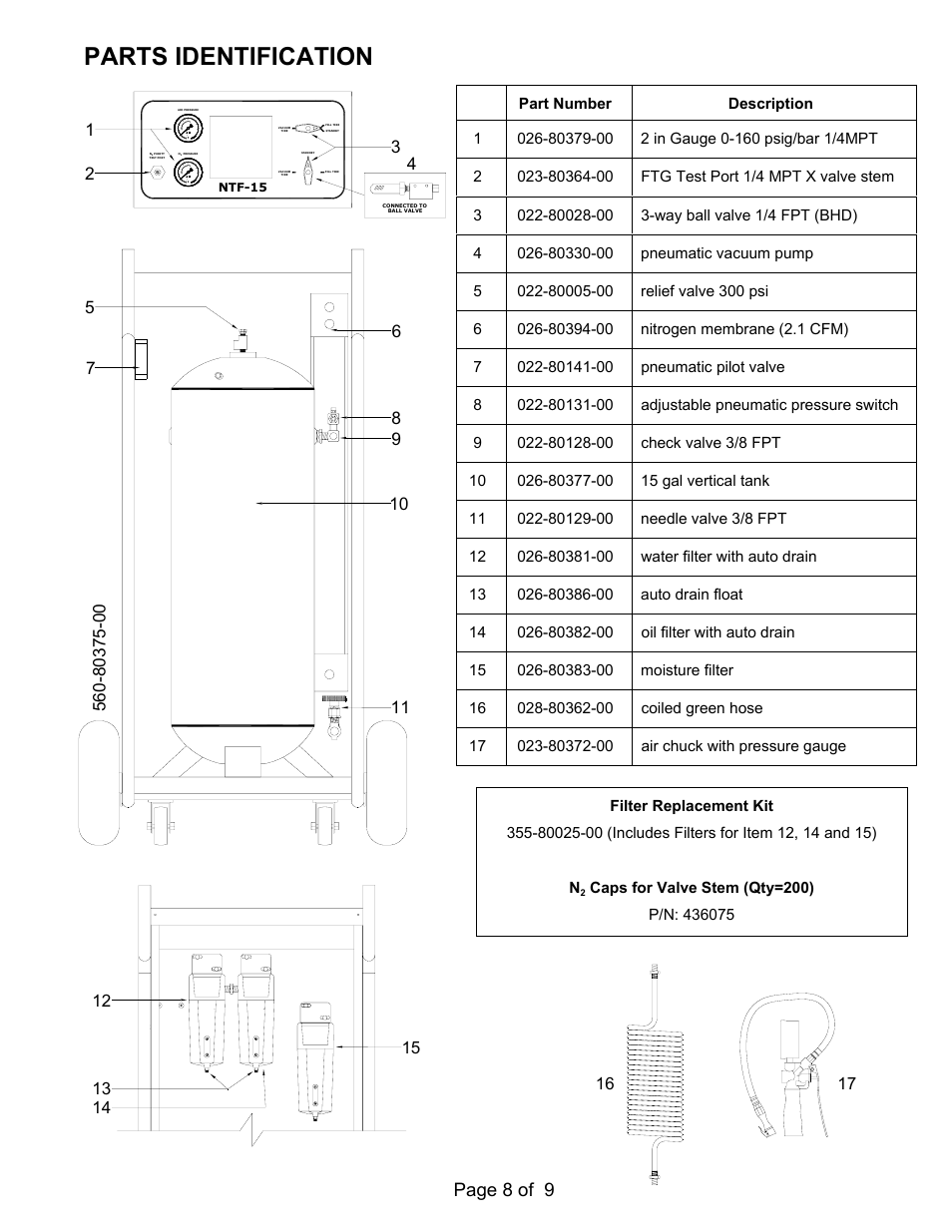 Parts identification, Page 8 of 9 | MAHLE RTI NTF-15 User Manual | Page 10 / 11