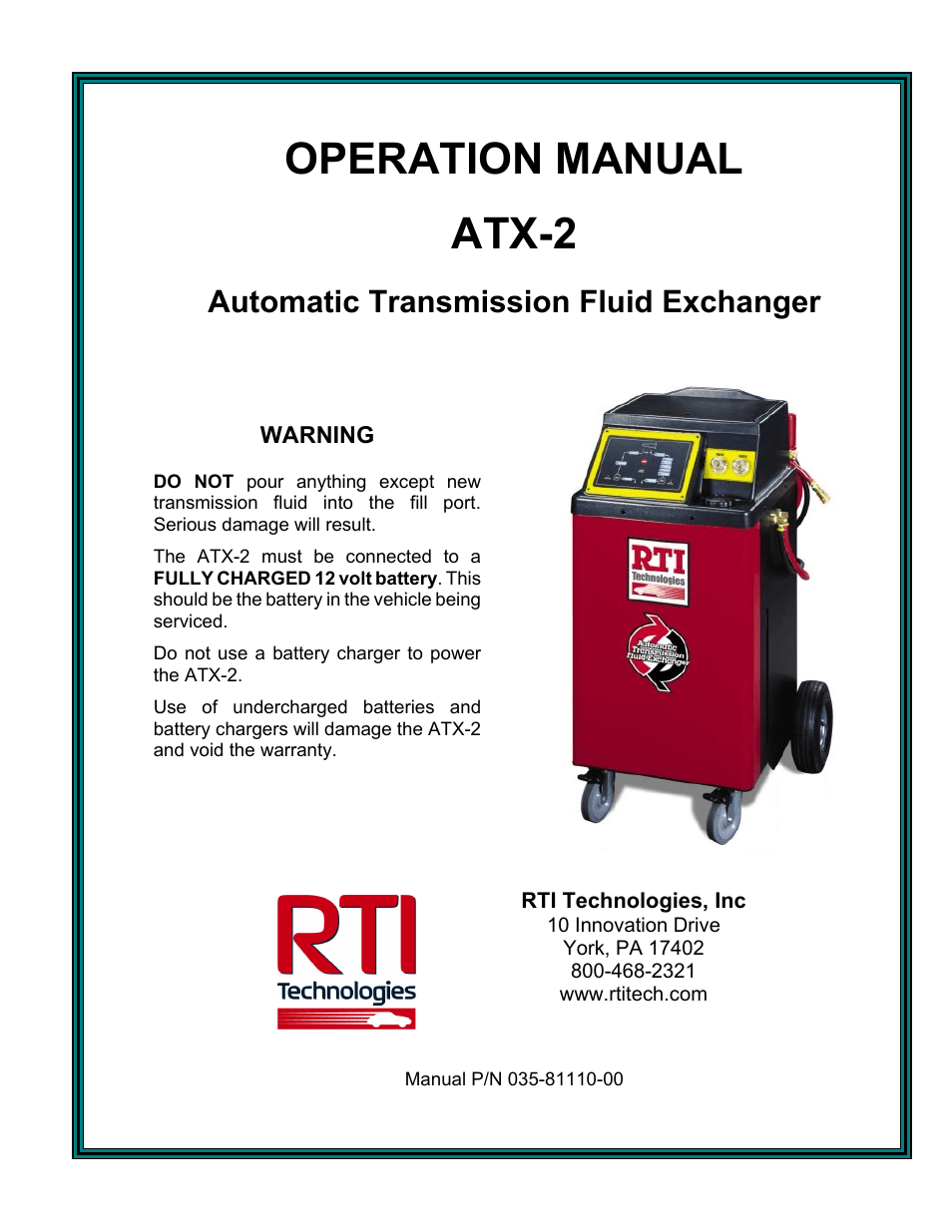 MAHLE RTI ATX-2PS User Manual | 18 pages