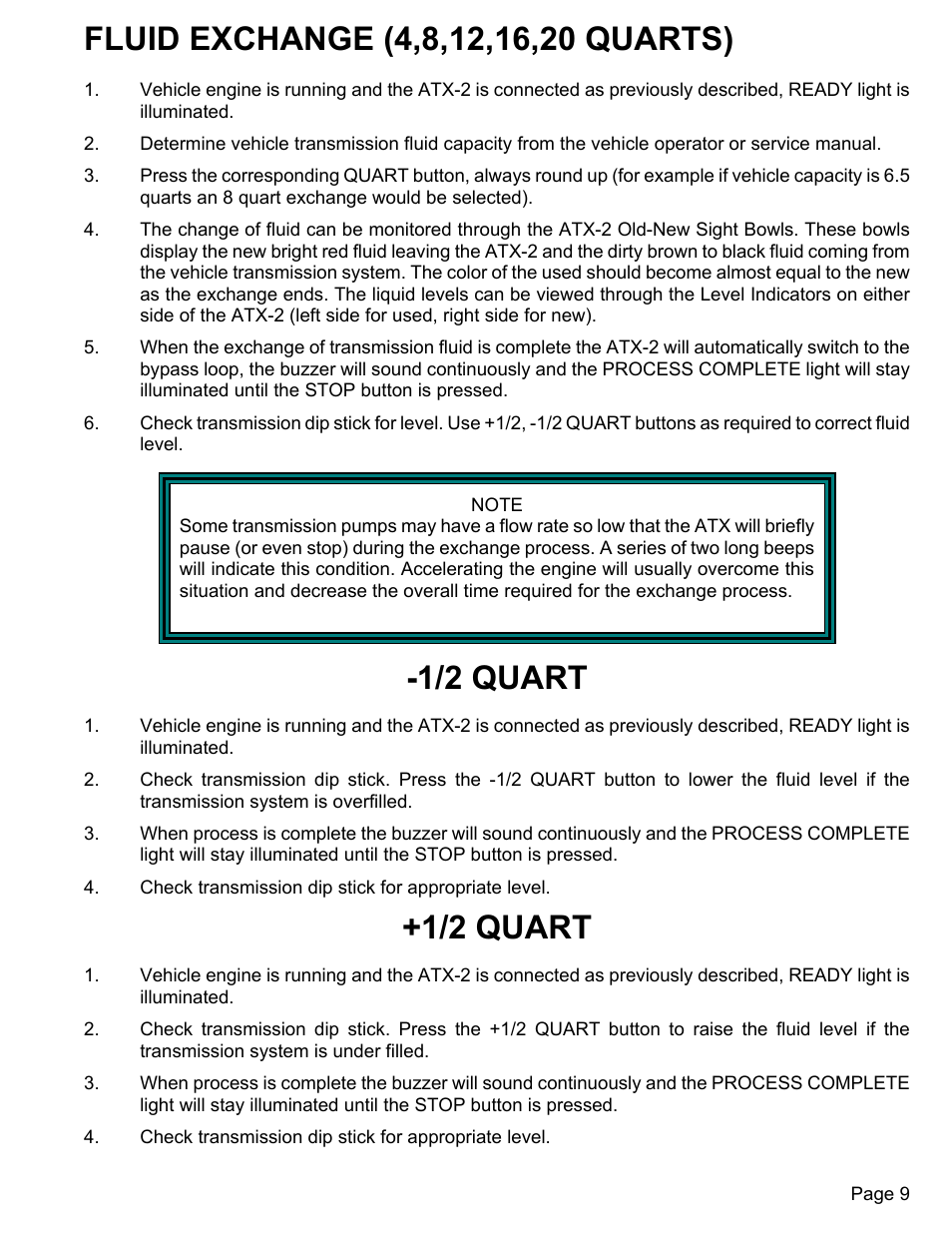 1/2 quart | MAHLE RTI ATX-2PS User Manual | Page 10 / 18