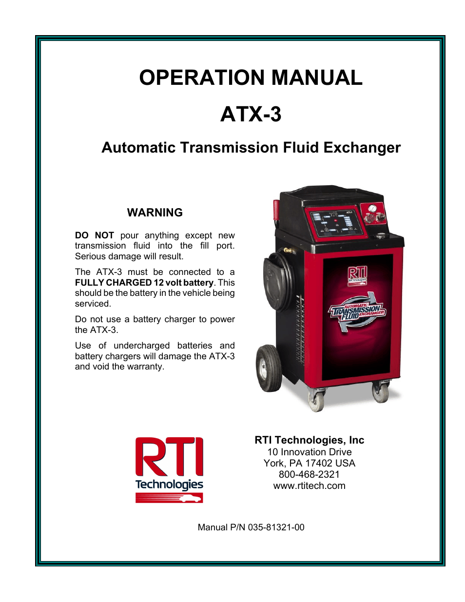 MAHLE RTI ATX-3 User Manual | 22 pages