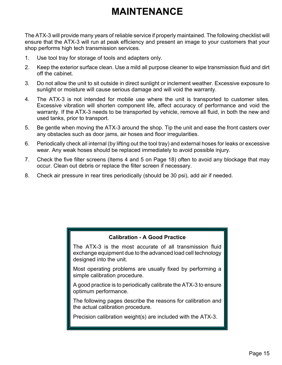 Maintenance | MAHLE RTI ATX-3 User Manual | Page 16 / 22