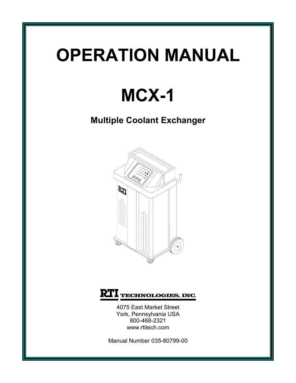 MAHLE RTI MCX-1 (Rev A) User Manual | 16 pages