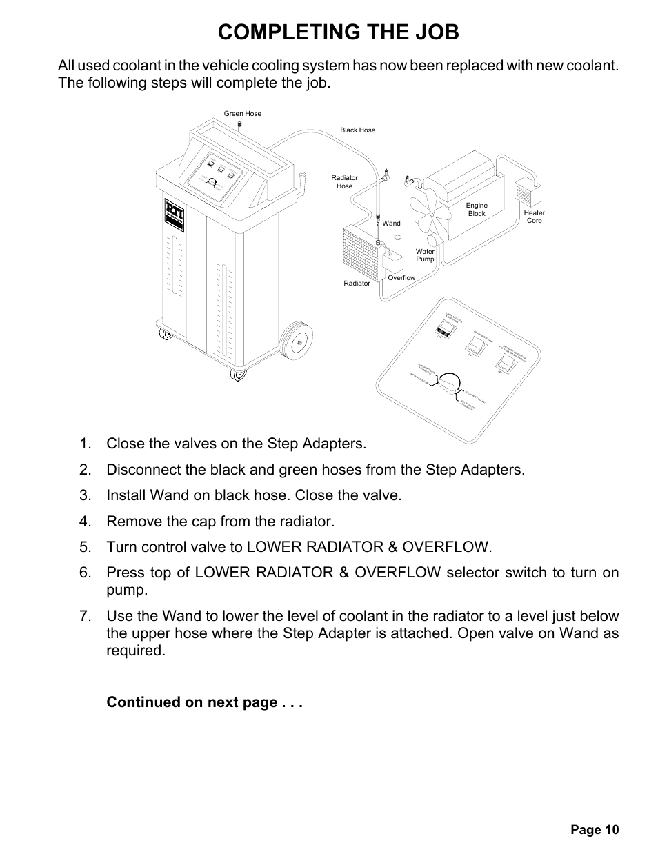 Completing the job, Page 10 | MAHLE RTI MCX-1 (Rev D) User Manual | Page 11 / 18
