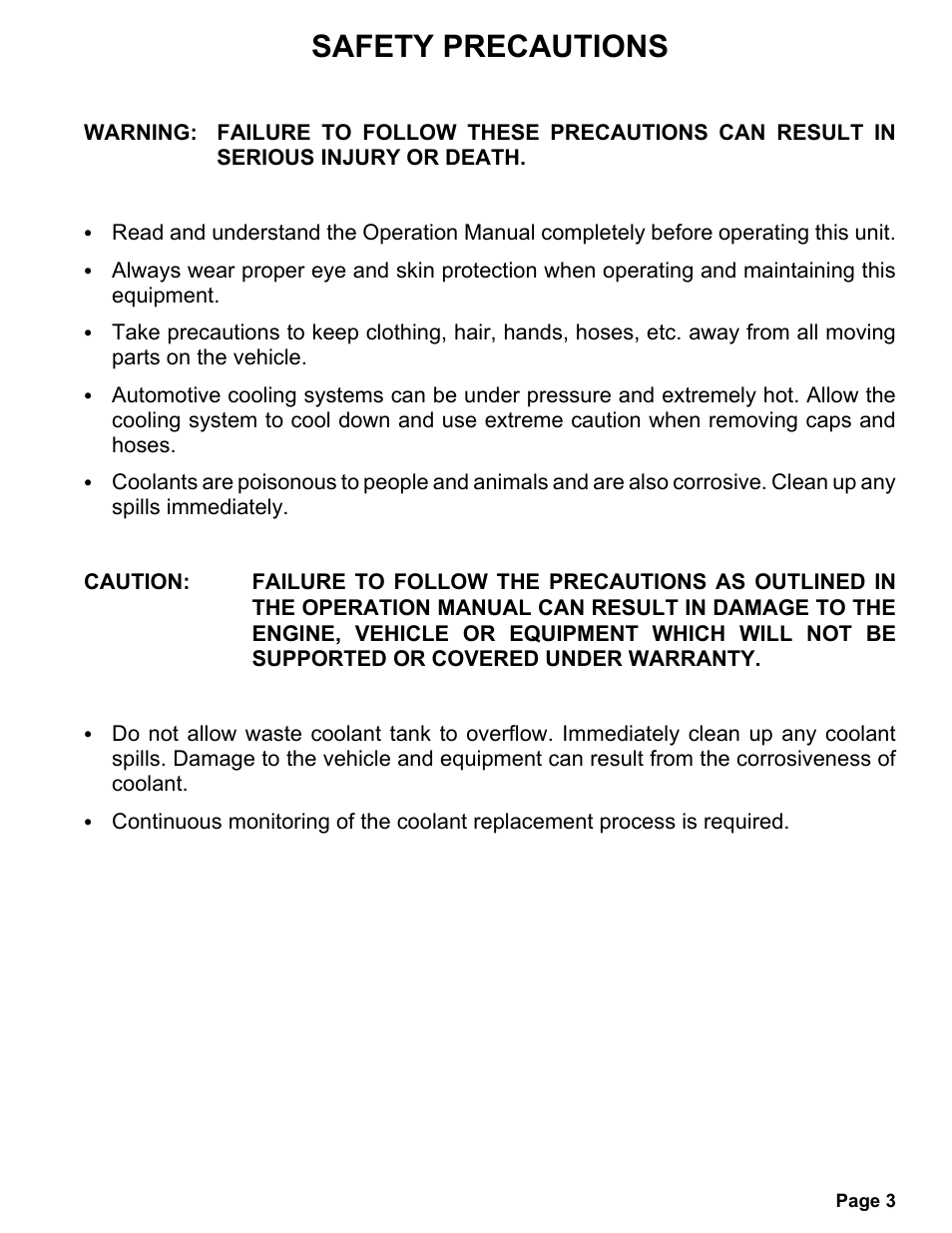 Safety precautions | MAHLE RTI MCX-1 (Rev D) User Manual | Page 4 / 18