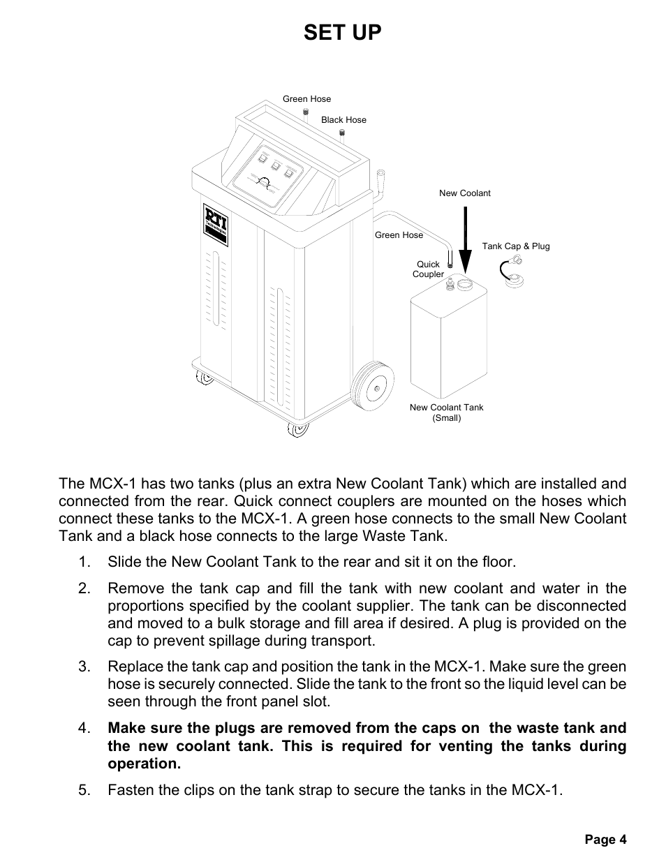 Set up | MAHLE RTI MCX-1 (Rev D) User Manual | Page 5 / 18