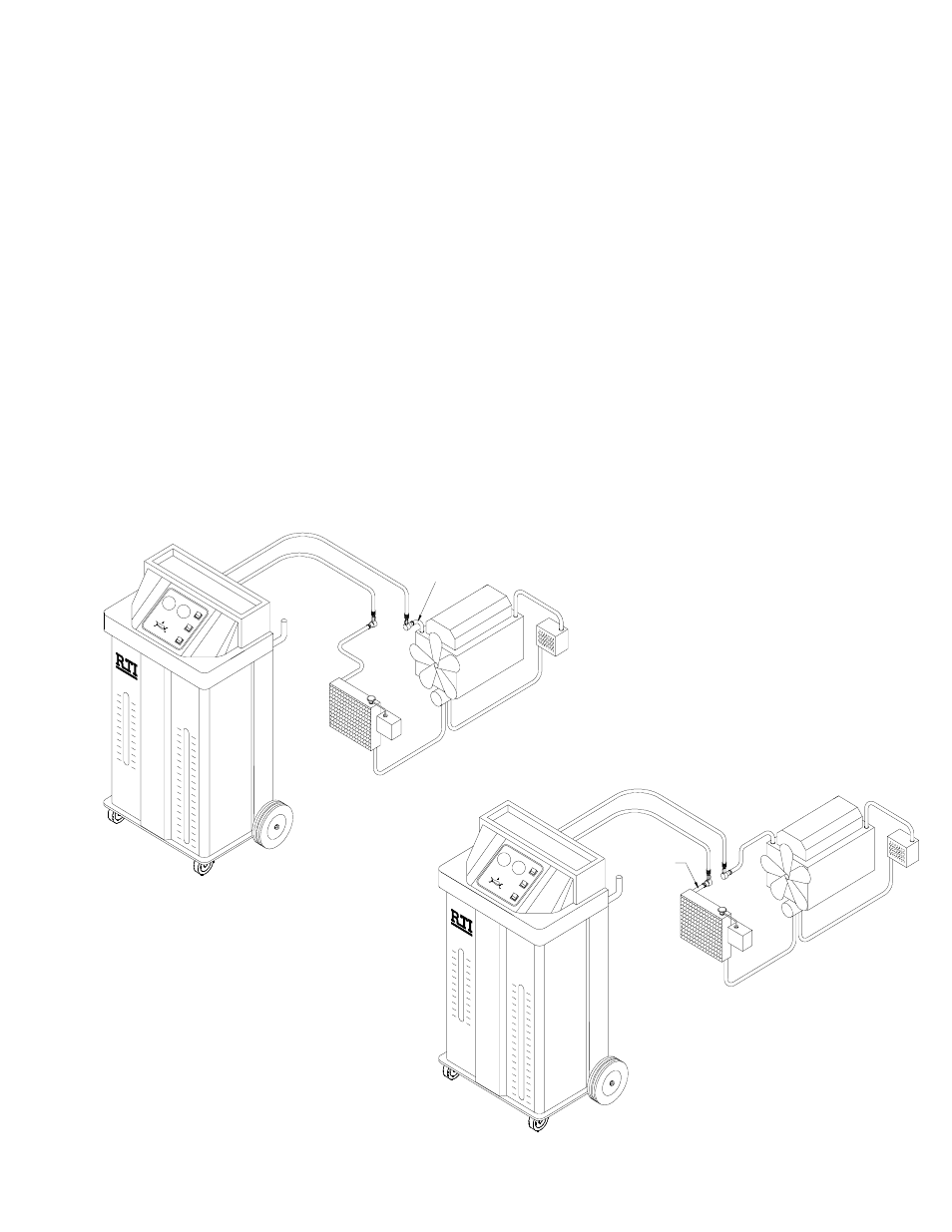 Connecting to the coolant system, Connecting at engine, Connecting at radiator | Page 8 | MAHLE RTI MCX-2 (Rev B) User Manual | Page 9 / 20