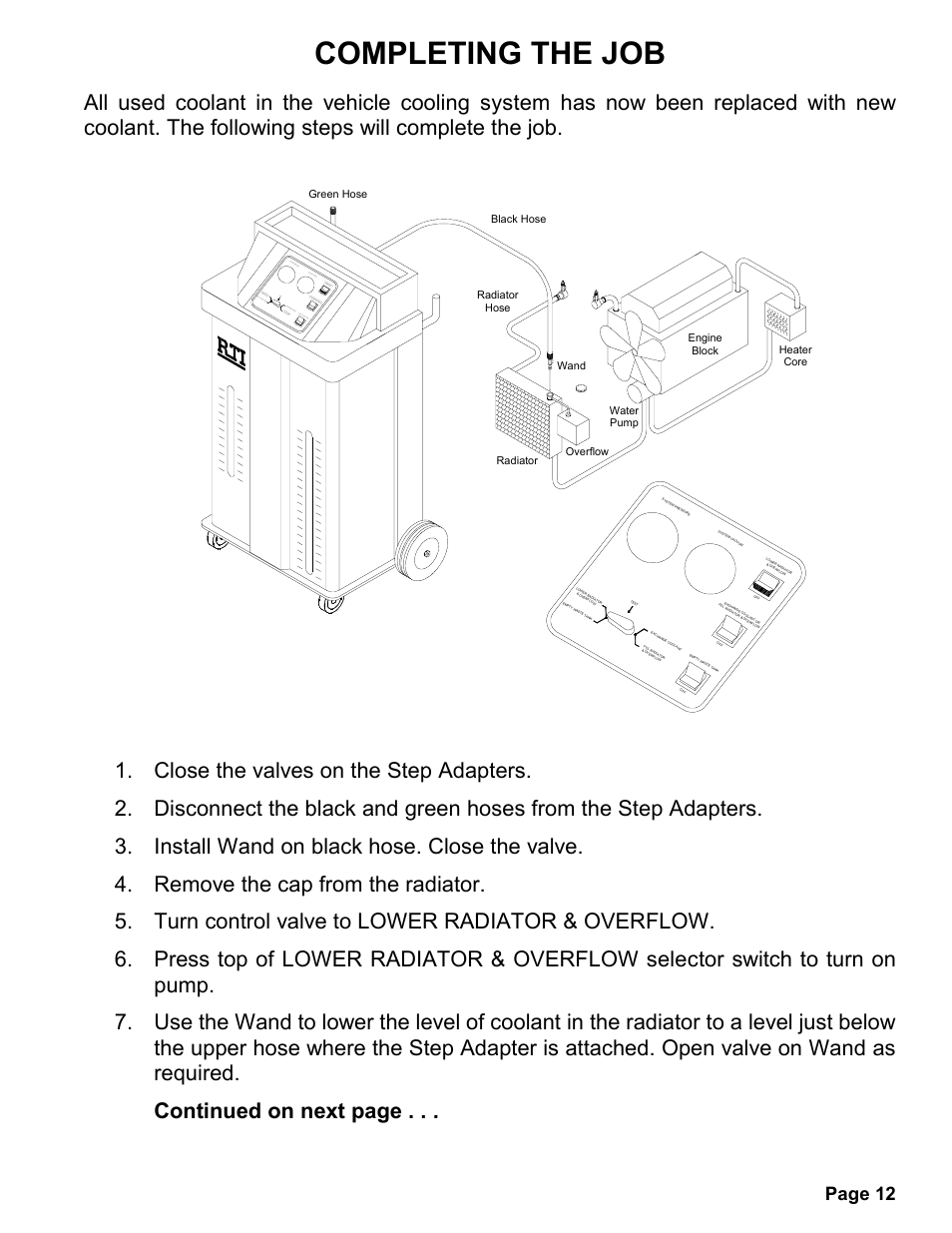 Completing the job, Page 12 | MAHLE RTI MCX-2 (Rev D) User Manual | Page 13 / 20