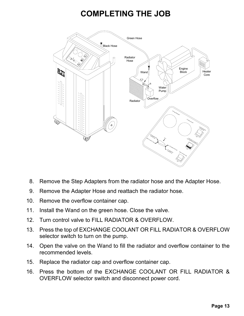 Completing the job, Page 13 | MAHLE RTI MCX-2 (Rev D) User Manual | Page 14 / 20
