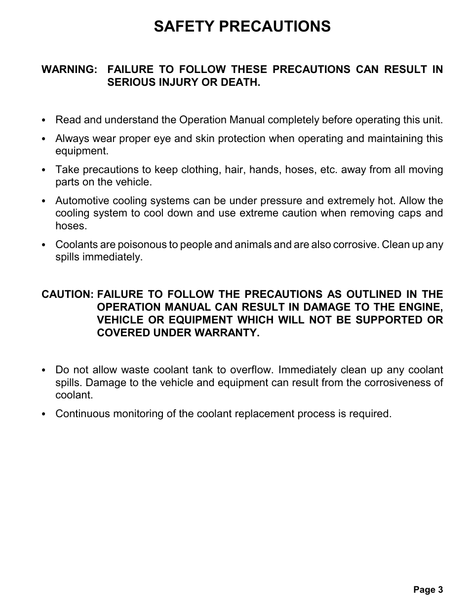 Safety precautions | MAHLE RTI MCX-2 (Rev D) User Manual | Page 4 / 20