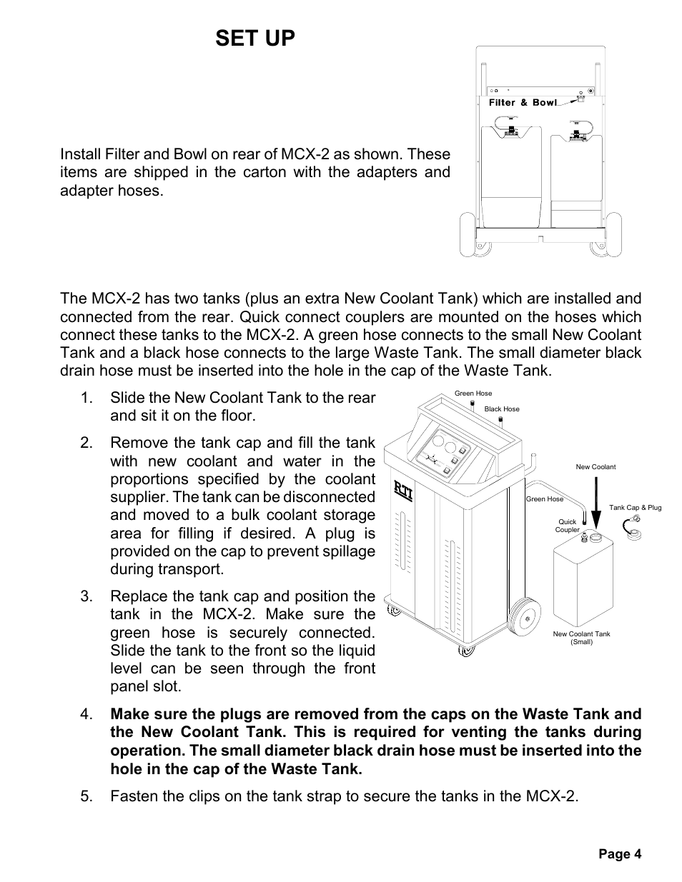 Set up, Page 4 | MAHLE RTI MCX-2 (Rev D) User Manual | Page 5 / 20