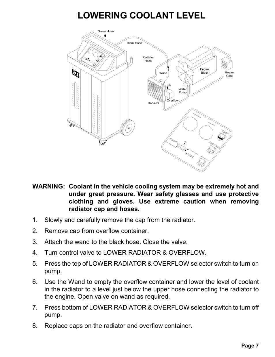 Lowering coolant level, Page 7 | MAHLE RTI MCX-2 (Rev D) User Manual | Page 8 / 20