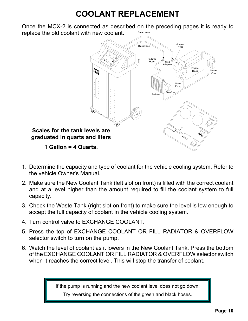 Coolant replacement, Page 10 | MAHLE RTI MCX-2 (Rev E) User Manual | Page 11 / 20