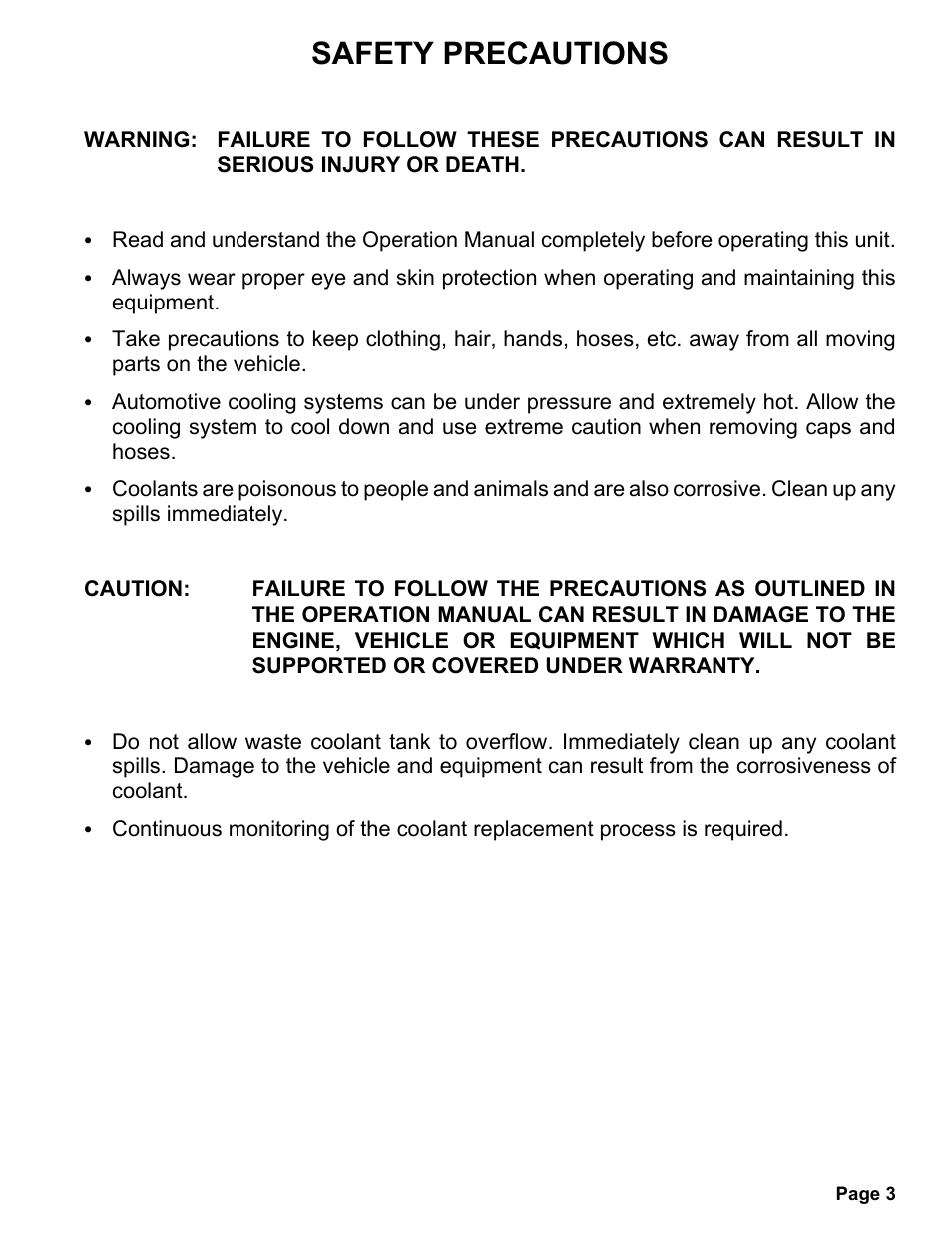Safety precautions | MAHLE RTI MCX-2 (Rev E) User Manual | Page 4 / 20