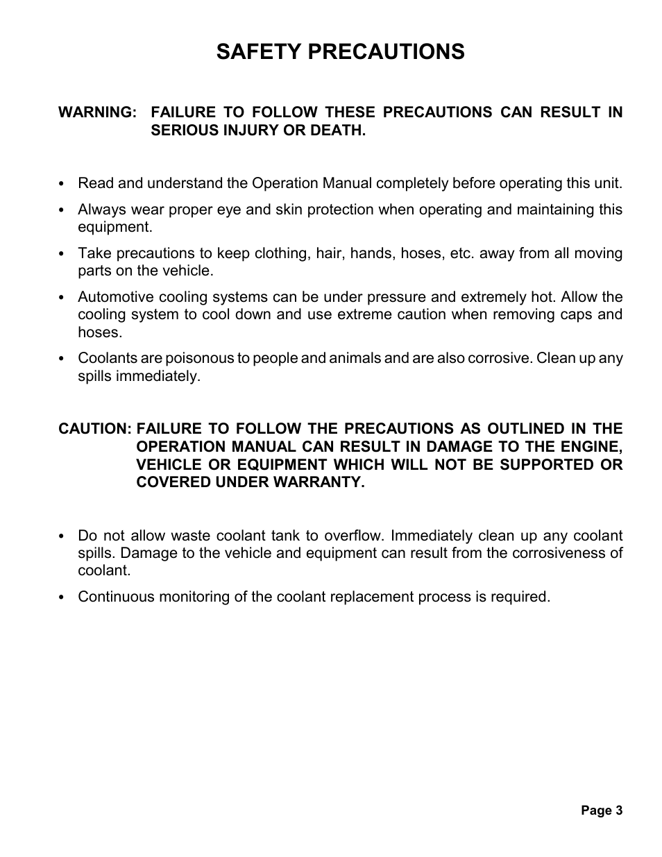 Safety precautions | MAHLE RTI MCX-2 User Manual | Page 4 / 18