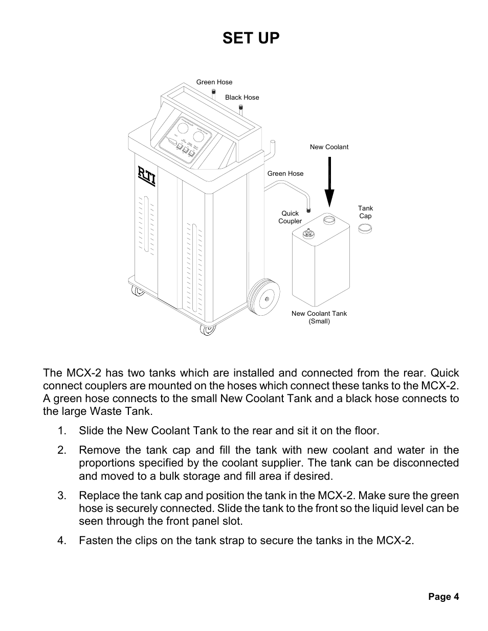 Set up, Page 4, Off on off off on | MAHLE RTI MCX-2 User Manual | Page 5 / 18