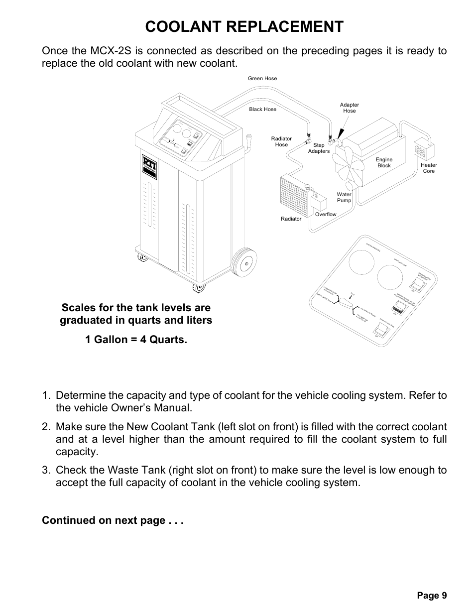 Coolant replacement, Page 9 | MAHLE RTI MCX-2 (Rev F) User Manual | Page 10 / 20