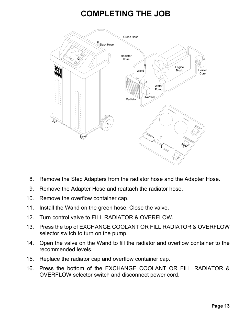 Completing the job, Page 13 | MAHLE RTI MCX-2 (Rev F) User Manual | Page 14 / 20
