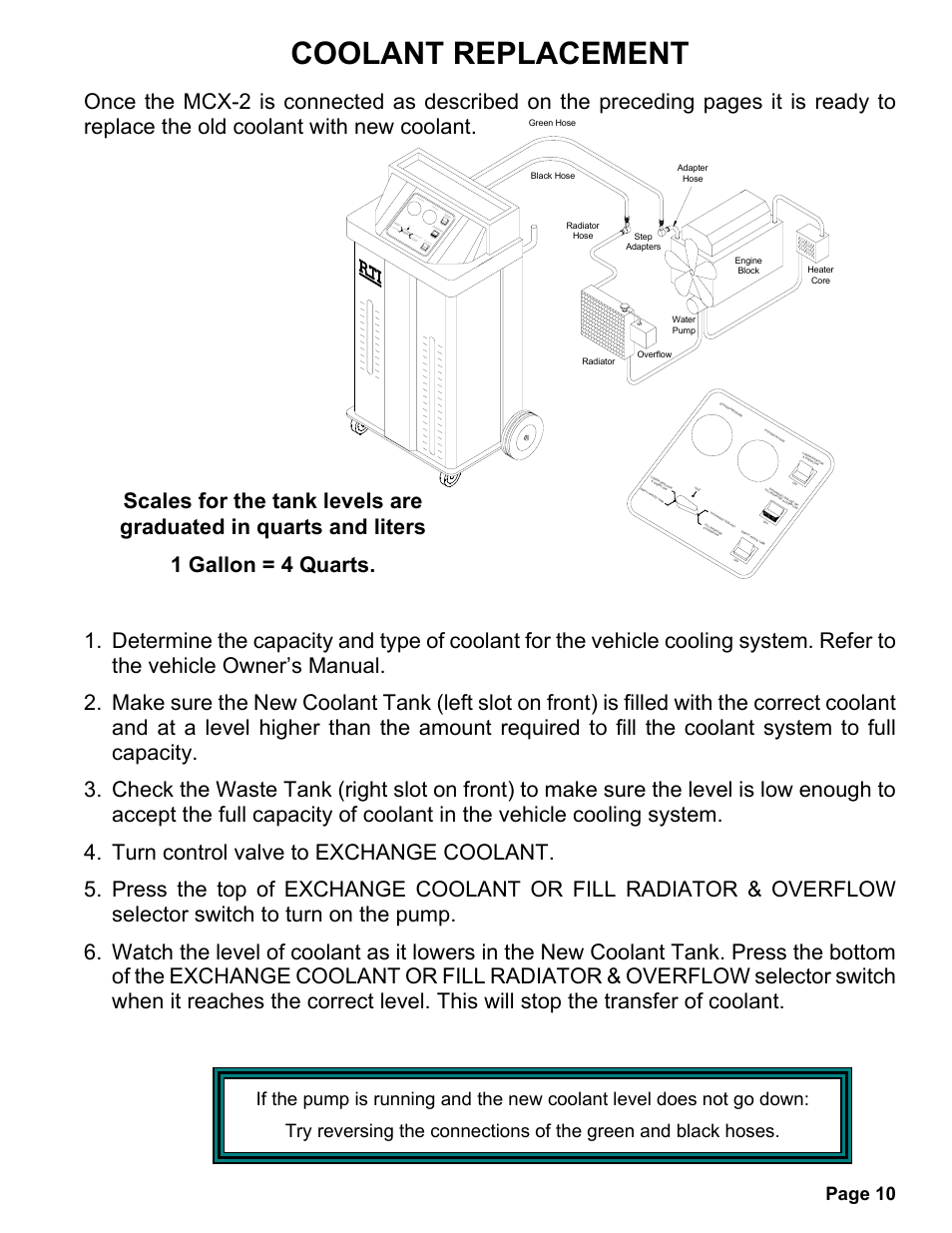 Coolant replacement, Page 10 | MAHLE RTI MCX-2 (Rev F) User Manual | Page 11 / 21