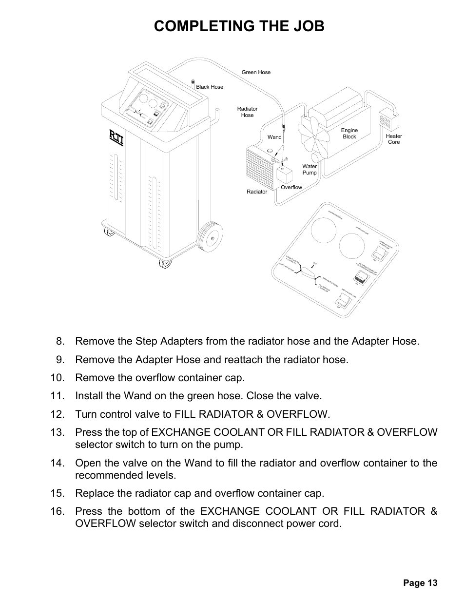 Completing the job, Page 13 | MAHLE RTI MCX-2 (Rev F) User Manual | Page 14 / 21