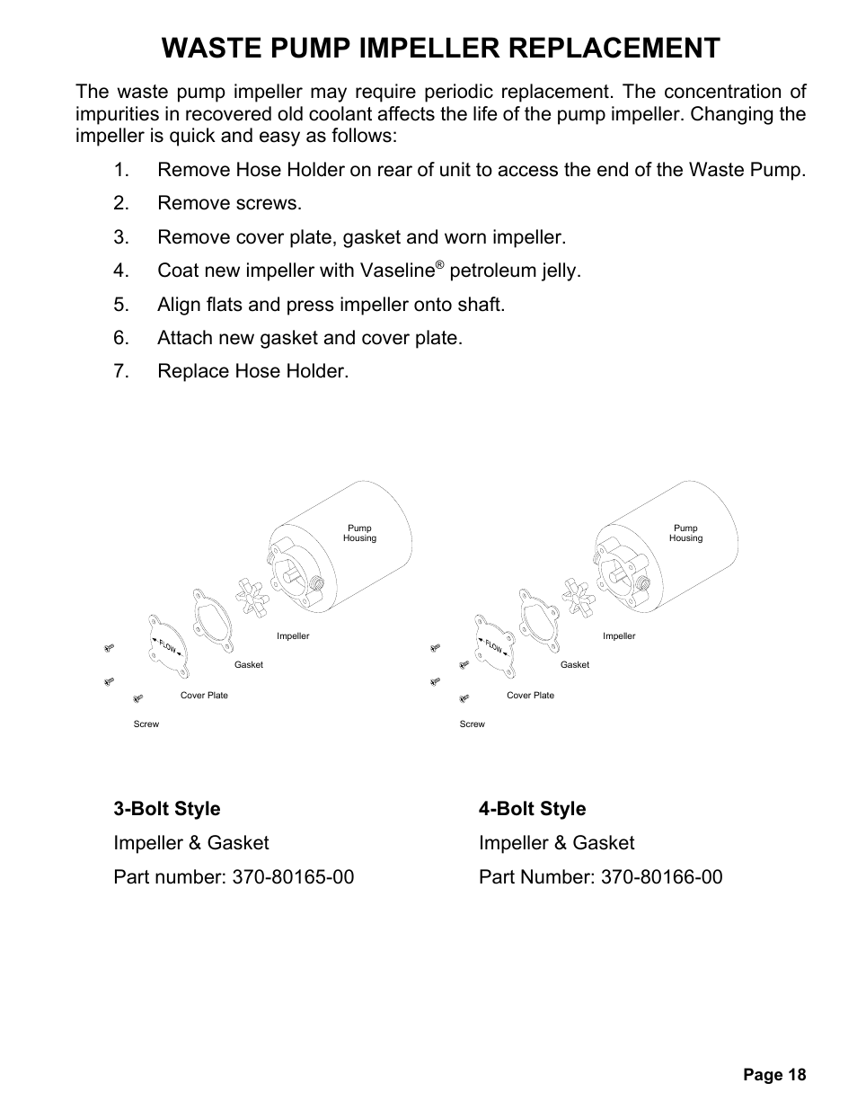 Waste pump impeller replacement | MAHLE RTI MCX-2 (Rev F) User Manual | Page 19 / 21