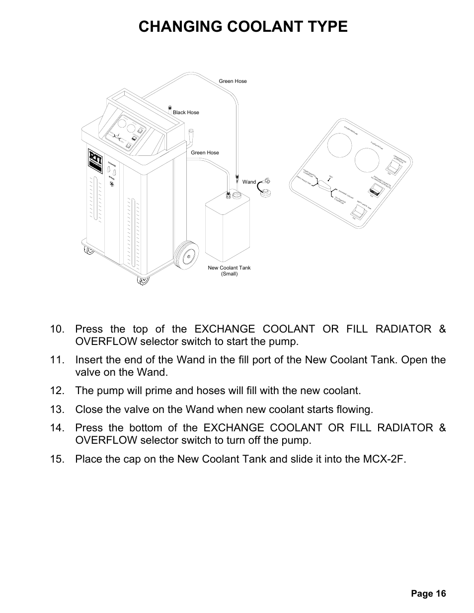 Changing coolant type, Page 16 | MAHLE RTI MCX-2F (Rev D) User Manual | Page 17 / 21