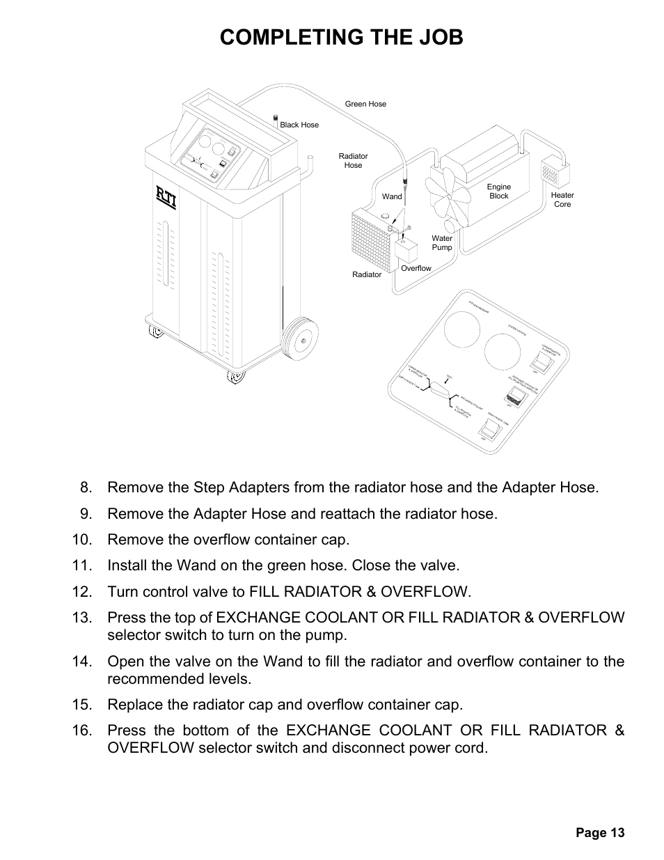 Completing the job, Page 13 | MAHLE RTI MCX-2HD User Manual | Page 14 / 20