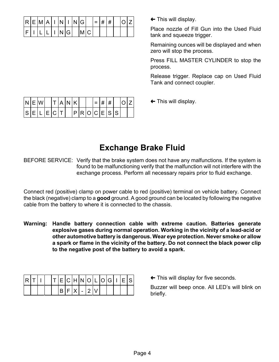 Exchange brake fluid | MAHLE RTI BFX-2 User Manual | Page 5 / 12