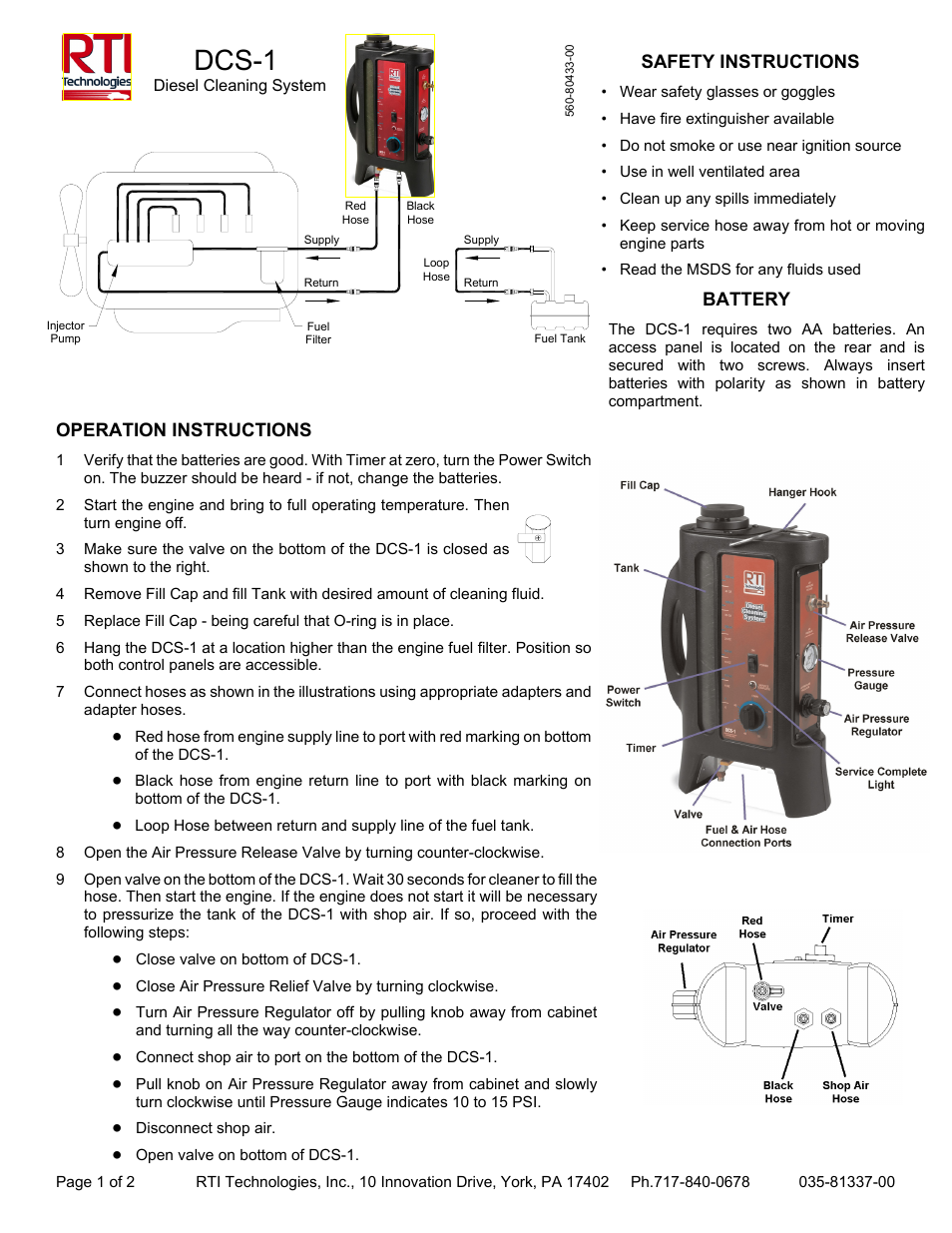 MAHLE RTI DCS-1 User Manual | 2 pages
