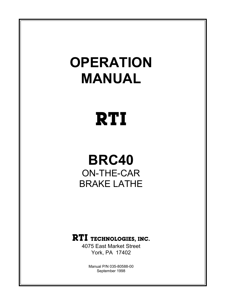 MAHLE RTI BRC40 User Manual | 19 pages