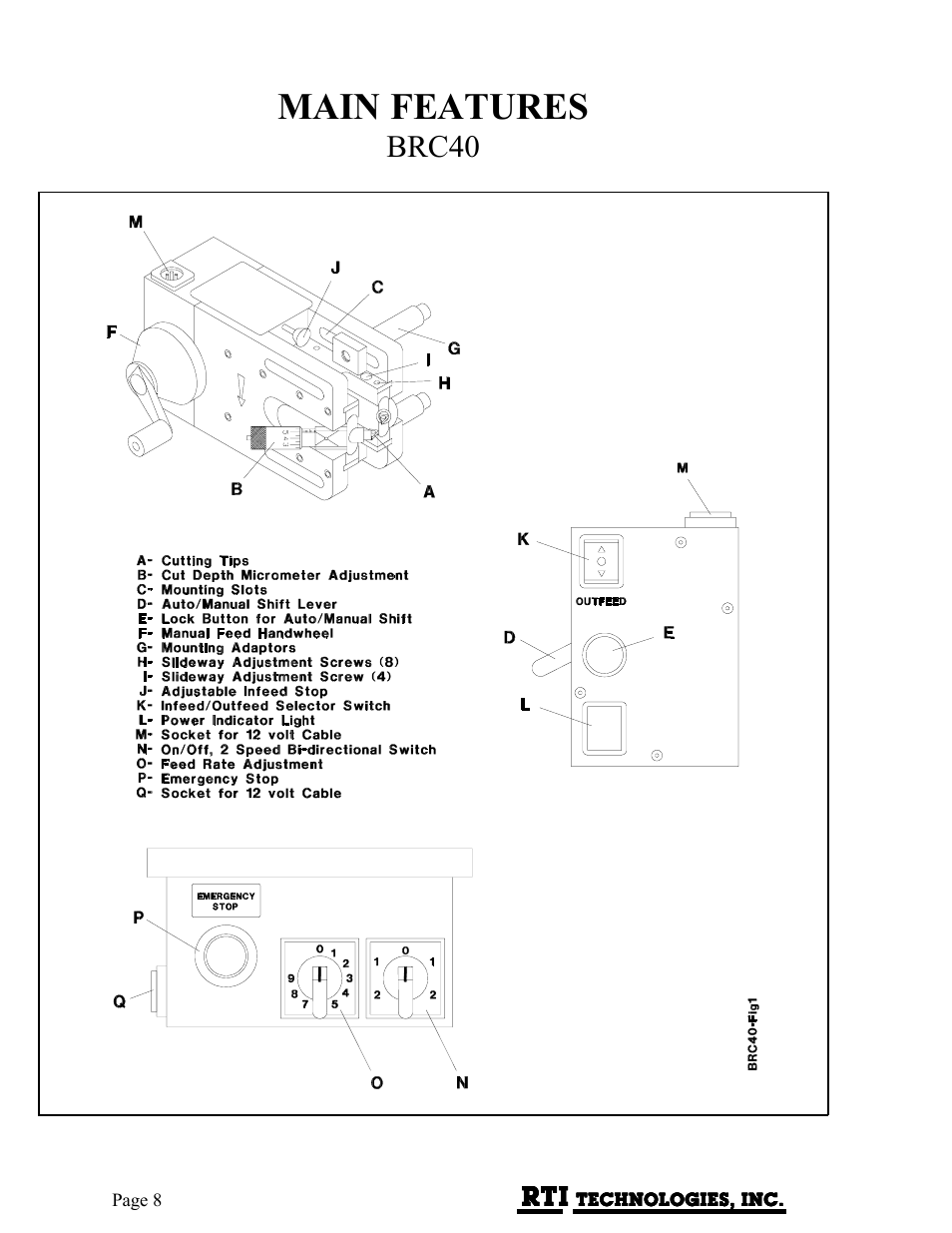 Main features, Brc40 | MAHLE RTI BRC40 User Manual | Page 9 / 19
