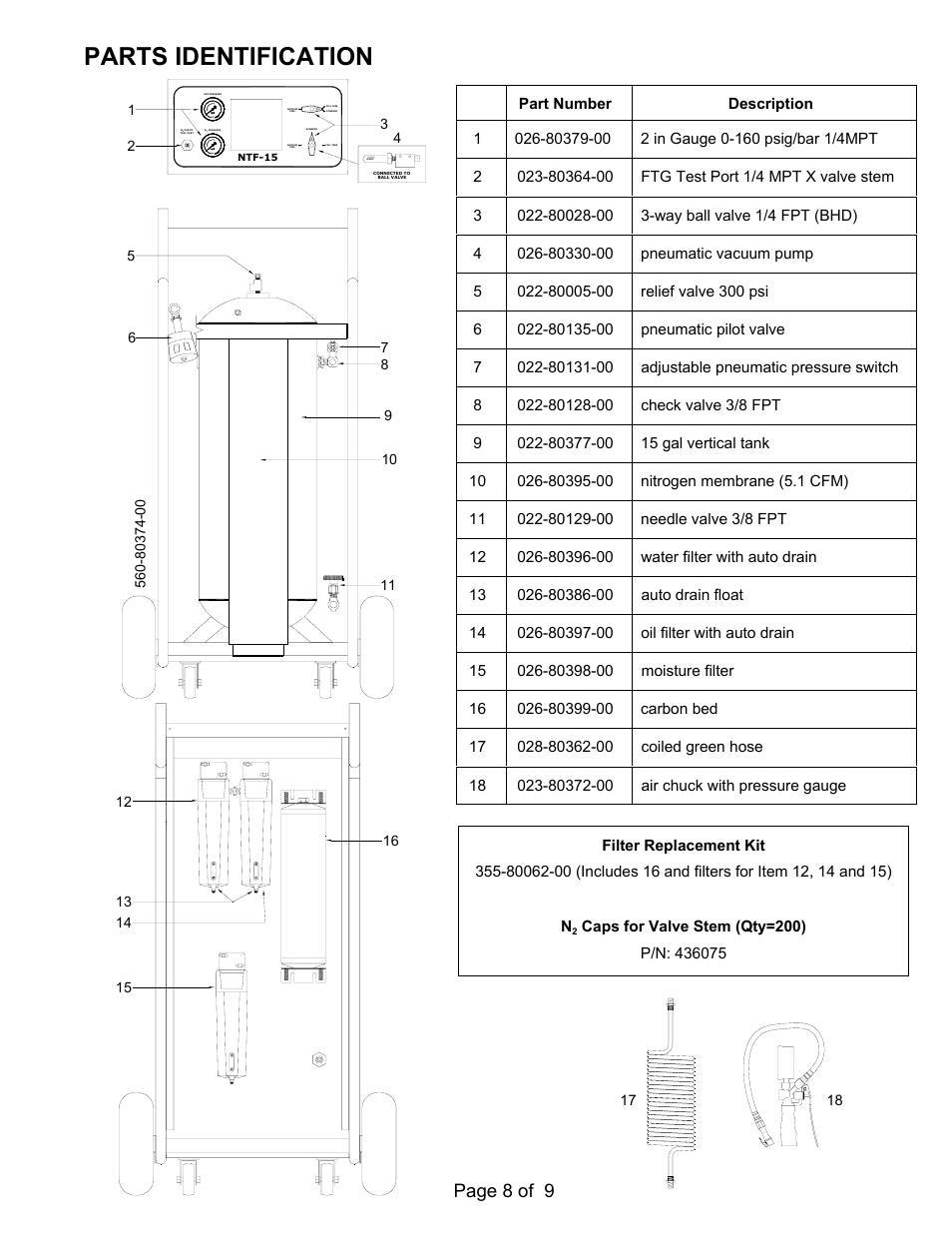 Parts identification, Page 8 of 9 | MAHLE RTI NTF-15H User Manual | Page 10 / 11