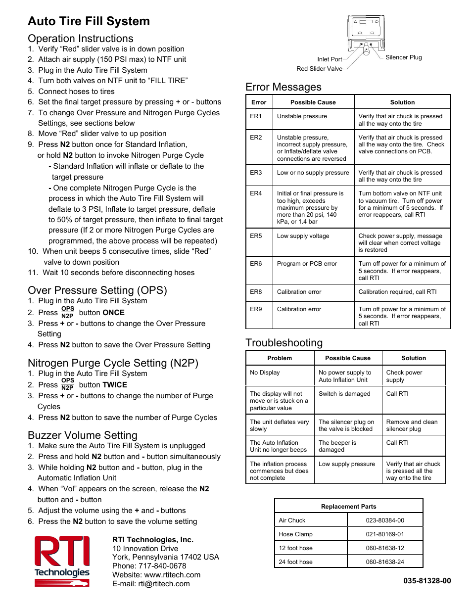 MAHLE RTI NTF-15H User Manual | 1 page