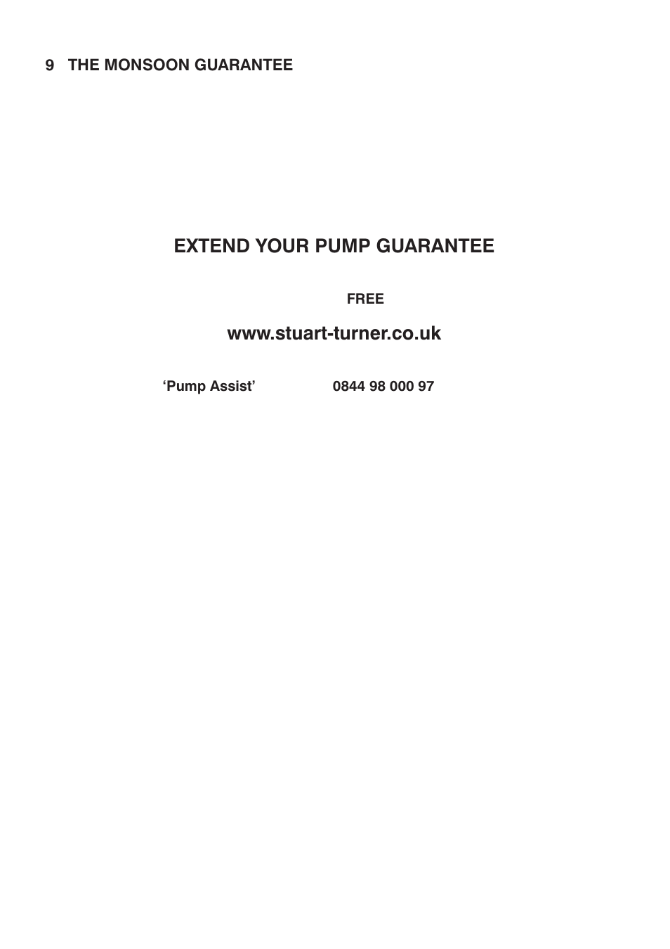 Extend your pump guarantee | Stuart Turner Monsoon U2.0 bar Single User Manual | Page 24 / 28